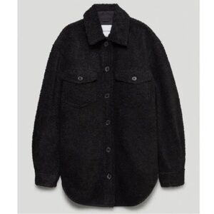 Wilfred free size S Black Sherpa Button-Up Shacket